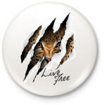 printfashion Live free - Kitűző, hűtőmágnes - Fehér (4991585)