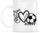 printfashion Peace love soccer 2 - Bögre - Fehér (10781104)