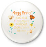 printfashion Méhecskék baba adatok - Kitűző, hűtőmágnes - Fehér (10732751)