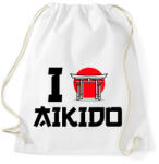 printfashion I love Aikido - Sportzsák, Tornazsák - Fehér (9445597)