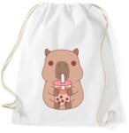 printfashion Bubble tea Capybara - Sportzsák, Tornazsák - Fehér (13817761)