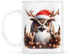printfashion Vicces karácsonyi rocker party bagoly - Bögre - Fehér (15259183)