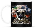 printfashion amikor jön a postás - mopsz - Bögre - Fekete (15218597)