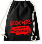printfashion A legendák novemberben születtek - Sportzsák, Tornazsák - Fekete (413787)