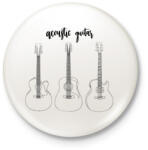 printfashion Acoustic guitar - Kitűző, hűtőmágnes - Fehér (6378149)