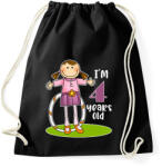 printfashion 4 years old" for girl - Sportzsák, Tornazsák - Fekete (13459305)