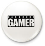 printfashion Hardcore Gamer - Kitűző, hűtőmágnes - Fehér (3080936)