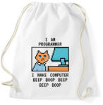 printfashion I am programmer (black) - Sportzsák, Tornazsák - Fehér (7244170)
