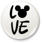 printfashion Love Mickey - Kitűző, hűtőmágnes - Fehér (3076943)