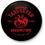 printfashion House Targaryen - Kitűző, hűtőmágnes - Fekete (16504597)