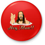 printfashion Hey man! - Kitűző, hűtőmágnes - Piros (3627920)