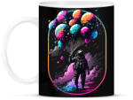 printfashion Űrhajós léggömbökkel - Bögre - Fekete (12474092)