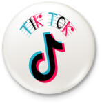 printfashion Tik Tok logo - Kitűző, hűtőmágnes - Fehér (3083351)