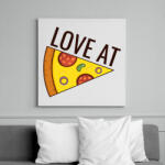 printfashion Páros póló - Love at Pizza - Vászonkép - Fehér (6634850)