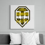 printfashion GAMING MAKES ME HAPPY - Vászonkép - Fehér (6631005)