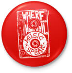 printfashion Ahol a szó kevés. . . - Kitűző, hűtőmágnes - Piros (3104620)