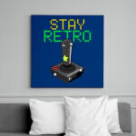 printfashion Stay retro joystick - Vászonkép - Királykék (11445701)