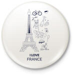 printfashion I LOVE FRANCE 1 - Kitűző, hűtőmágnes - Fehér (10544033)