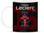 printfashion Charles Leclerc 16 autóversenyző - fehér felirat - Bögre - Fekete (16043052)