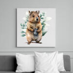 printfashion Quokka növényekkel - Vászonkép - Fehér (13924385)