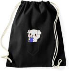 printfashion Kutyus zsebben páros minta - Sportzsák, Tornazsák - Fekete (14133537)