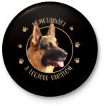 printfashion Németjuhász - Legjobb barátom - Kitűző, hűtőmágnes - Fekete (7174360)