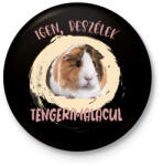 printfashion Igen, beszélek tengerimalacul - Kitűző, hűtőmágnes - Fekete (7093840)