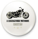 printfashion A legnagyobb motoros - Névvel - Kitűző, hűtőmágnes - Fehér (6367088)