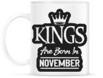 printfashion KINGS are born in November - fekete - Bögre - Fehér (5512525)