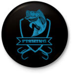 printfashion fishing - Kitűző, hűtőmágnes - Fekete (4068862)