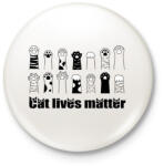 printfashion Cat lives matter - Kitűző, hűtőmágnes - Fehér (4244426)