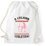 printfashion Informatikus nő szülinapja november - Sportzsák, Tornazsák - Fehér (5657190)