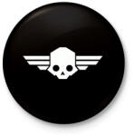 printfashion Helldivers skull - Kitűző, hűtőmágnes - Fekete (15992221)