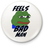 printfashion Feels bad man meme - Kitűző, hűtőmágnes - Fehér (5967023)