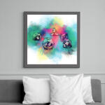 printfashion Színes kockák (fehér) - Vászonkép - Sötétszürke (7057783)