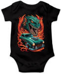 printfashion Hot Rod Retro autó sárkánnyal - Baba Body - Fekete (13206512)