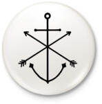 printfashion Minimal Anchor - Kitűző, hűtőmágnes - Fehér (3080760)