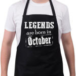 printfashion A legendák októberben születnek - Kötény - Fekete (4918496)