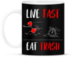 printfashion LIVE FAST! EAT TRASH! - Bögre - Fekete (12058954)