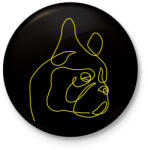 printfashion Boston terrier - vonalas - Kitűző, hűtőmágnes - Fekete (7101270)