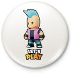 printfashion Stumble Guys - Cyberpunk - Kitűző, hűtőmágnes - Fehér (16086398)