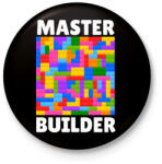 printfashion Master Builder - Kitűző, hűtőmágnes - Fekete (4584478)
