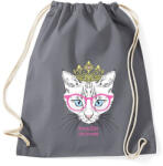 printfashion Cat princess - Sportzsák, Tornazsák - Grafitszürke (346418)