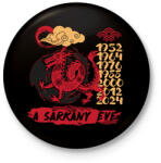 printfashion A sárkány éve - Kitűző, hűtőmágnes - Fekete (7613722)