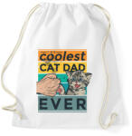 printfashion Coolest Cat Dad Ever - Sportzsák, Tornazsák - Fehér (4173930)