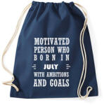 printfashion Júliusi születésű motivált személy ambíciókkal és célokkal - Sportzsák, Tornazsák - Sötétkék (1284389)