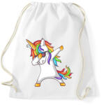 printfashion Dabbing unikornis - Sportzsák, Tornazsák - Fehér (1103569)