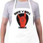 printfashion Rock 'n' Roll forever - Kötény - Fehér (6374259)