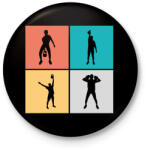 printfashion Kettlebell - Kitűző, hűtőmágnes - Fekete (11722335)