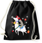 printfashion Karácsonyi láma - Sportzsák, Tornazsák - Fekete (1943631)